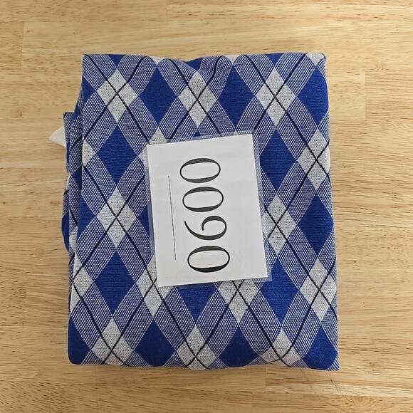 Smythe Argyle Polo Mini Dress‎ Blue Knit Bodycon Preppy Plaid Size Small - Picture 8 of 8